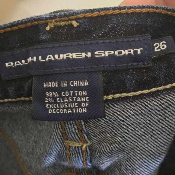 Ralph Lauren Sport Vintage Thompson 650 Logo Patched Dark Wash Jeans Size 26 - Picture 5 of 6